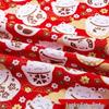 Baumwollstoff mit japanischem Glückskatzen-Druck für Cheongsam- und Hanfu-Kleidung