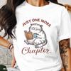 26 Camiseta Engraçada de Gato Lendo, Camiseta Presente para Amante de Livros, Só Mais Um Capítulo, Camiseta Unisex Fofa de Gato