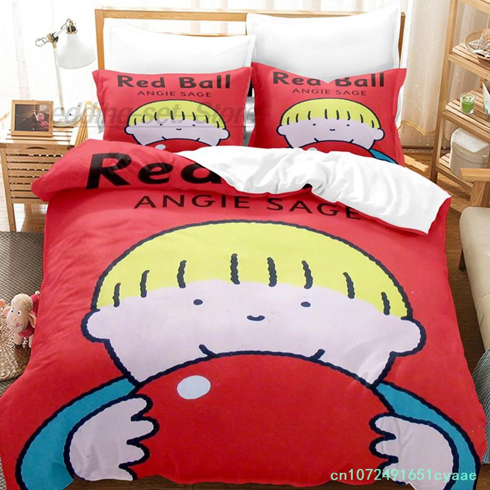 Red Ball Bedding Set Single Twin Full Queen King Size Bed Set Aldult Kid Bedroom Duvetcover Sets 3D Kawaii Anime Bed Sheet Set