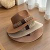 French British Style Wide Brim Straw Hat With Sun Protection For Summer Outdoor Fashion