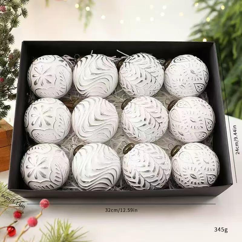 

Antique Style Christmas Ornament Set: Scratch-off Ball Decorations for Trees and Windows 8cm
