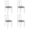 VidaXL 4x Solid Wood Dining Chairs with Cushions White Kitchen Meal 247637
