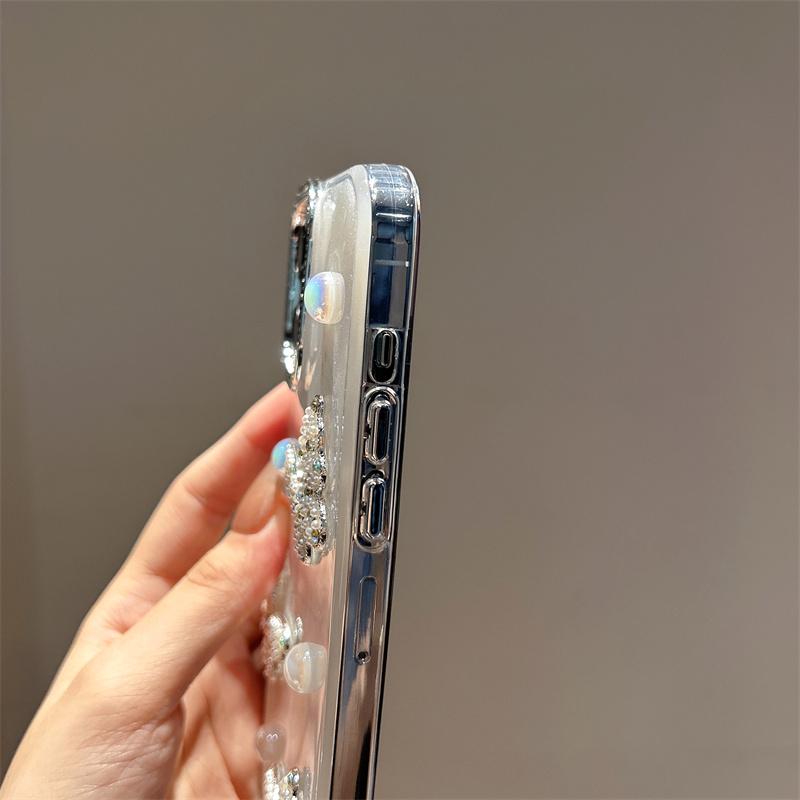 Butterfly PearlGlitter Phone Case for iPhone 17 16 15 14 13 12 11 Pro Max XR XS 7 8 Plus Back Phone Cover Capa