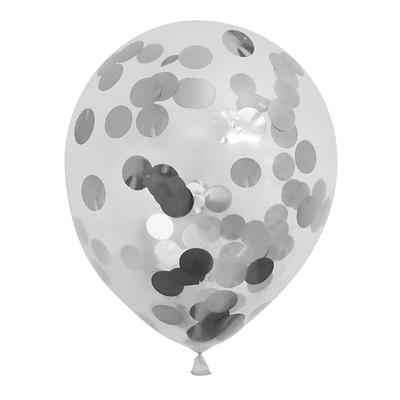 Metalické balónky s konfetami Svatební balónky (Balení 6)