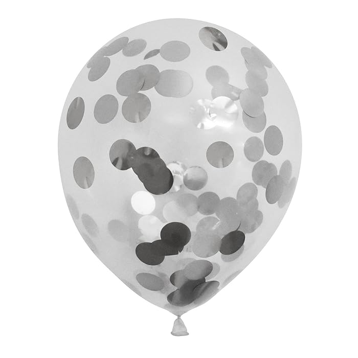 Globos Metallic Confetti Wedding Balloons (Pack of 6)