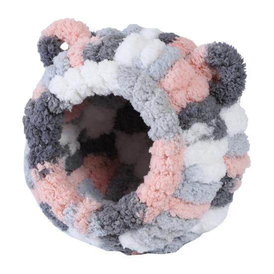 Winter Birds Nest Fluffy Parrot House Cute Flannel Cave Birdhouse with Ears Warm Parakeet Nest for Birdcage Budgerigars Cockatiel