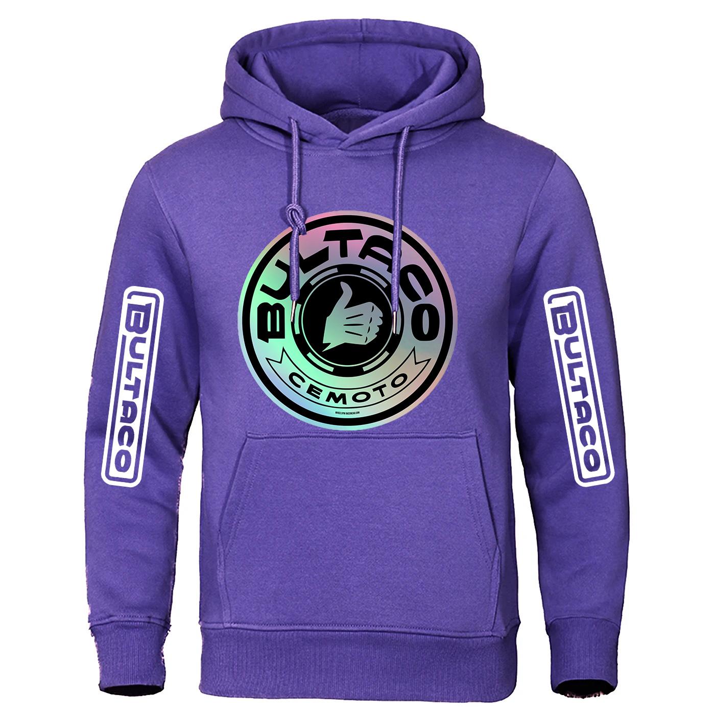 

2025 Bultaco Cemoto motorcycle Spring Autumn Fashion Loose Tops Solid Colour Hooded Men s Simple Casual Sweatshirt S