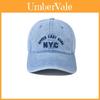 Boné de Beisebol Nyc Denim Com Letras Bordadas Ajustável Proteção Solar Para Homens e Mulheres