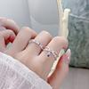 Niche High Sense Cold Light Luxury Simple Cross Water Drop Opening Ring Sweet Cool French Butterfly Ring Woman