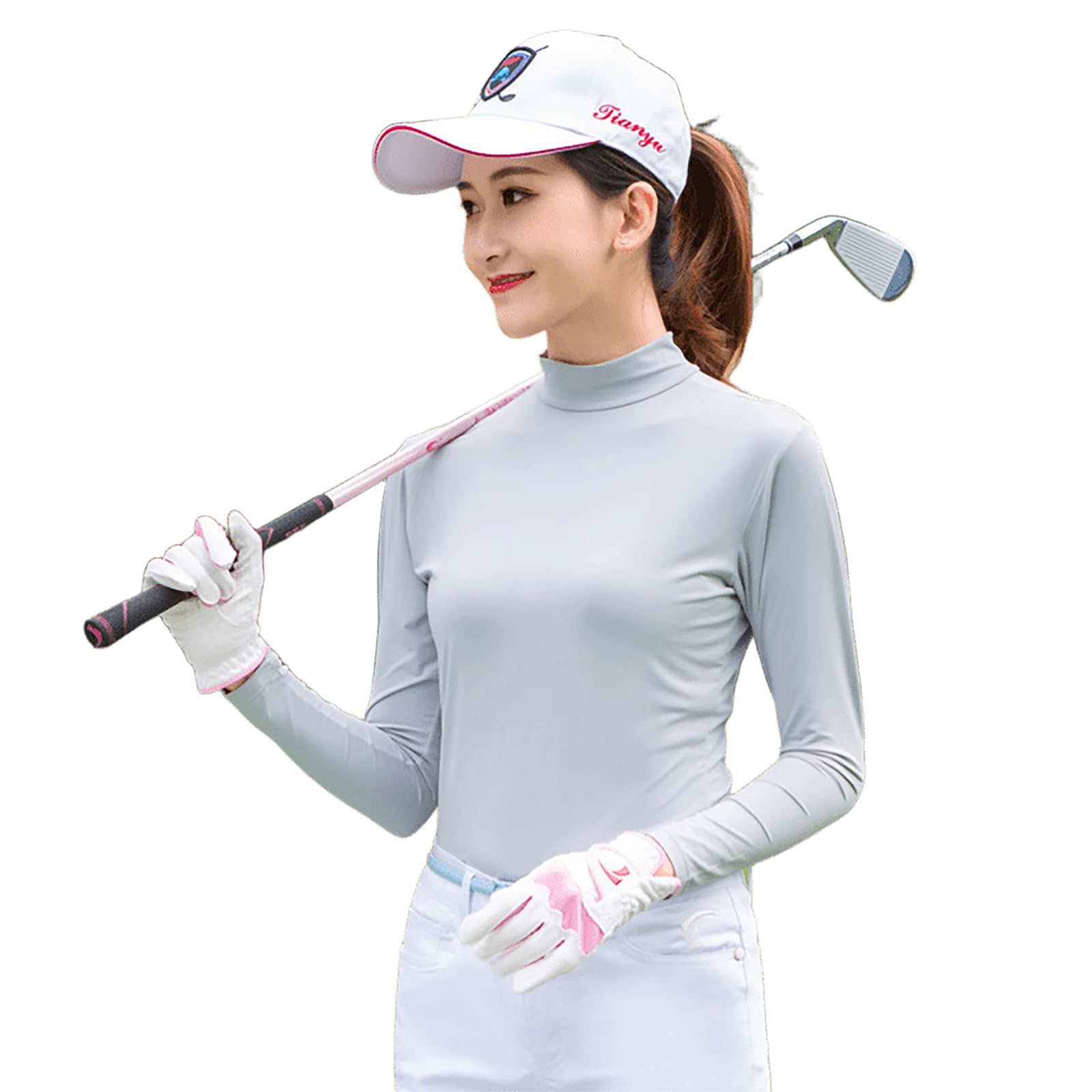 

Гольф УФ Длинный Прохладный к Поту Быстрый Спорт Гольф Солнце УФ Рашгард Топы [Eighteen Golf] Женское Нижнее Белье, Защита, Рукава, Прикосновение, Впитывающий, серый