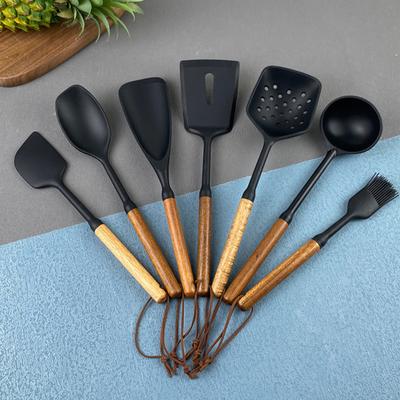 Colher de Silicone para Cozinhar para Utensílios Antiaderentes Espátula Resistente ao Calor Colher Furada Raspador Cozinha