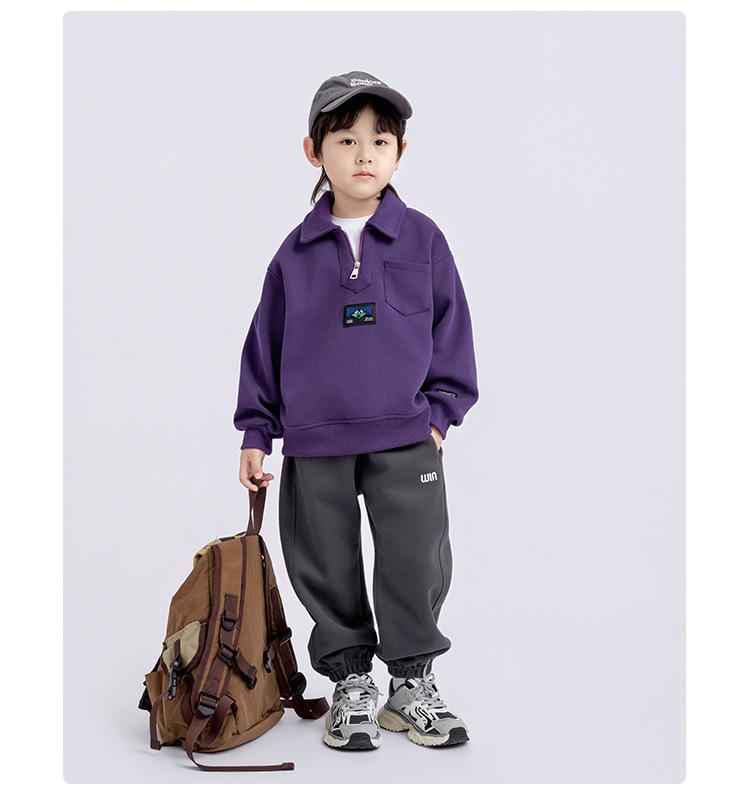 Jungen Sweatshirt mit Umlegekragen - 2025 Frühling/Herbst Mode, Langarm-Pullover für Kinder
