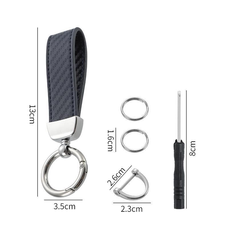 

Автомобильный брелок с узором из углеродного волокна: Креативный антипотеряющийся аксессуар ручной работы из металла и кожи для мужчин/женщин