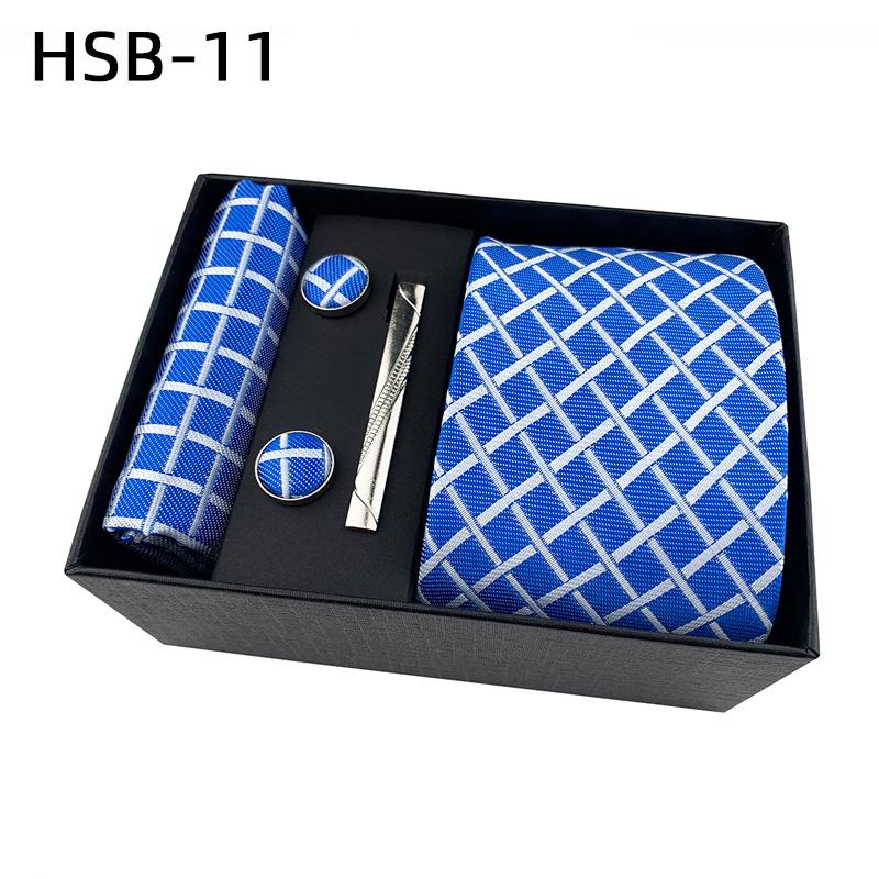 Men's Black Business Tie Gift Set: Striped & Plain Ties, Pocket Square, Tie Clip