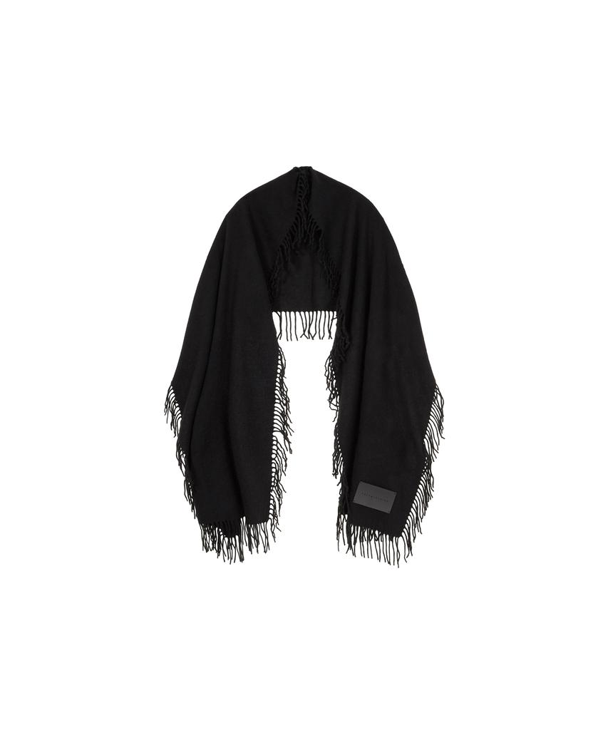 Teulimingbeodeu Fringed Cashmere Muffler [ Black ]