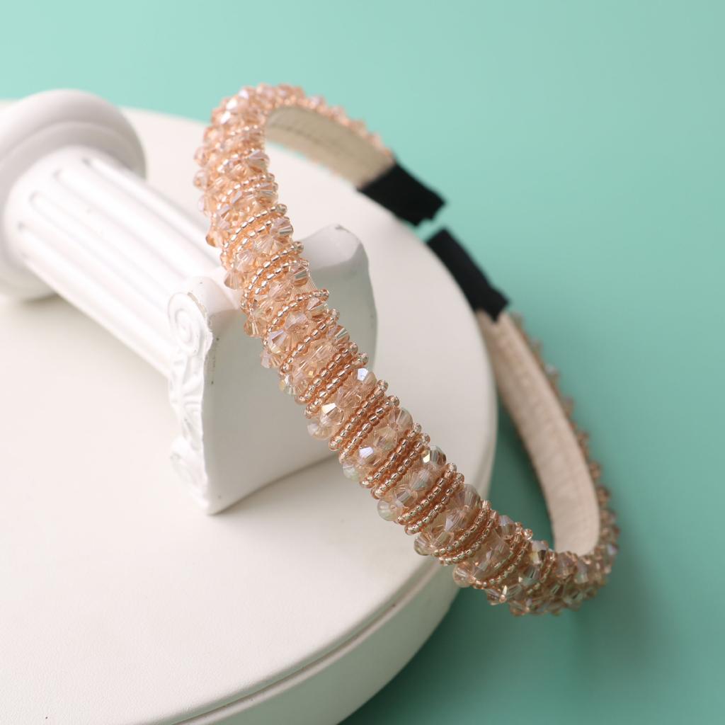 Weben Kristallperlen Stirnbänder für Frauen Mädchen Elastische Haarbänder für Frauen Mädchen Glänzendes Luxus Stirnband Haarreifen Kopfschmuck Geschenke