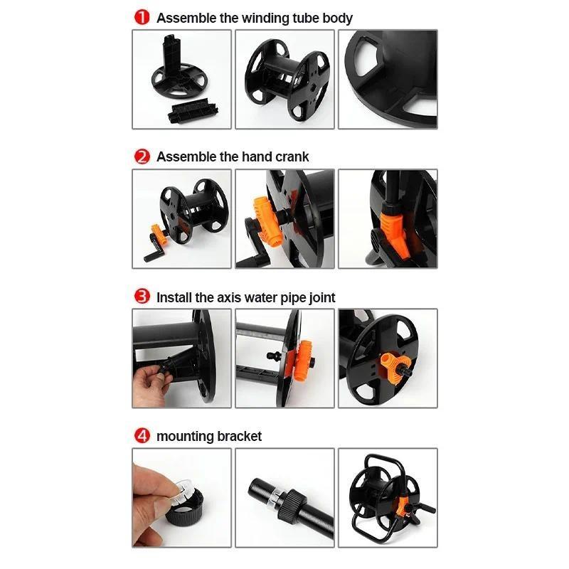 Watering Hose Free Standing Winder Portable Hose Reel Water Pipe Storage Rack Organizer Holder Gardening Tools