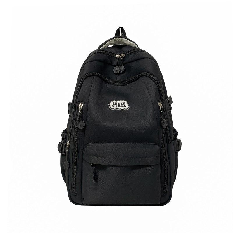 Schoolbag1011 Casual Backpack Male Female Junior High School Backpack College Student Simple School Bag Outdoor Travel Commuter Women's Bag