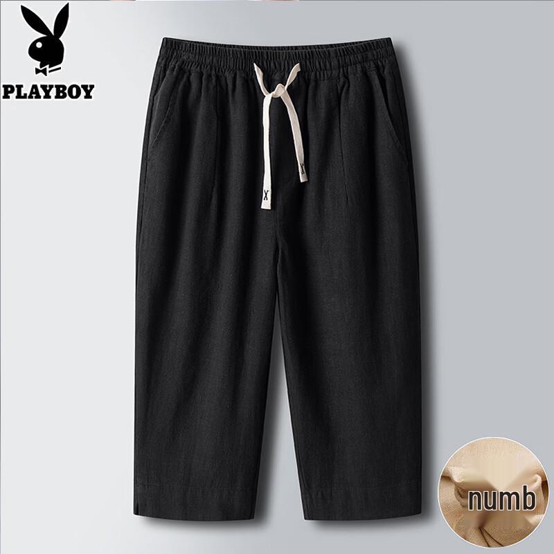 Мужские хлопково-льняные брюки-капри Playboy M