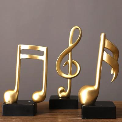 Resin Musical Note Model Decoration Living Room Wine Cabinet Tv Cabinet Office Desk Decoration Handicrafts Showcase Display Scene Decoration Supplies