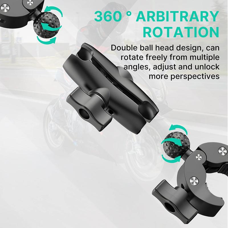 Double Clamp Camera Mount Clip Camera Crab Clamp Motorcycle Handlebar Clip Holder For Gopro Hero Insta360 DJI Camera Accessories