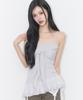 ILLIGO Ribbon Tie Sleeveless Gray