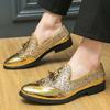 Fashion Luxury Brand Designer Men Sequin Tassels Patchwork Casual Brogues Shoes Formal Wedding Dress Homecoming Footwear Zapatos Hombre