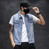 2024 Men's Fashionable Denim Sleeveless Vest Jacket
