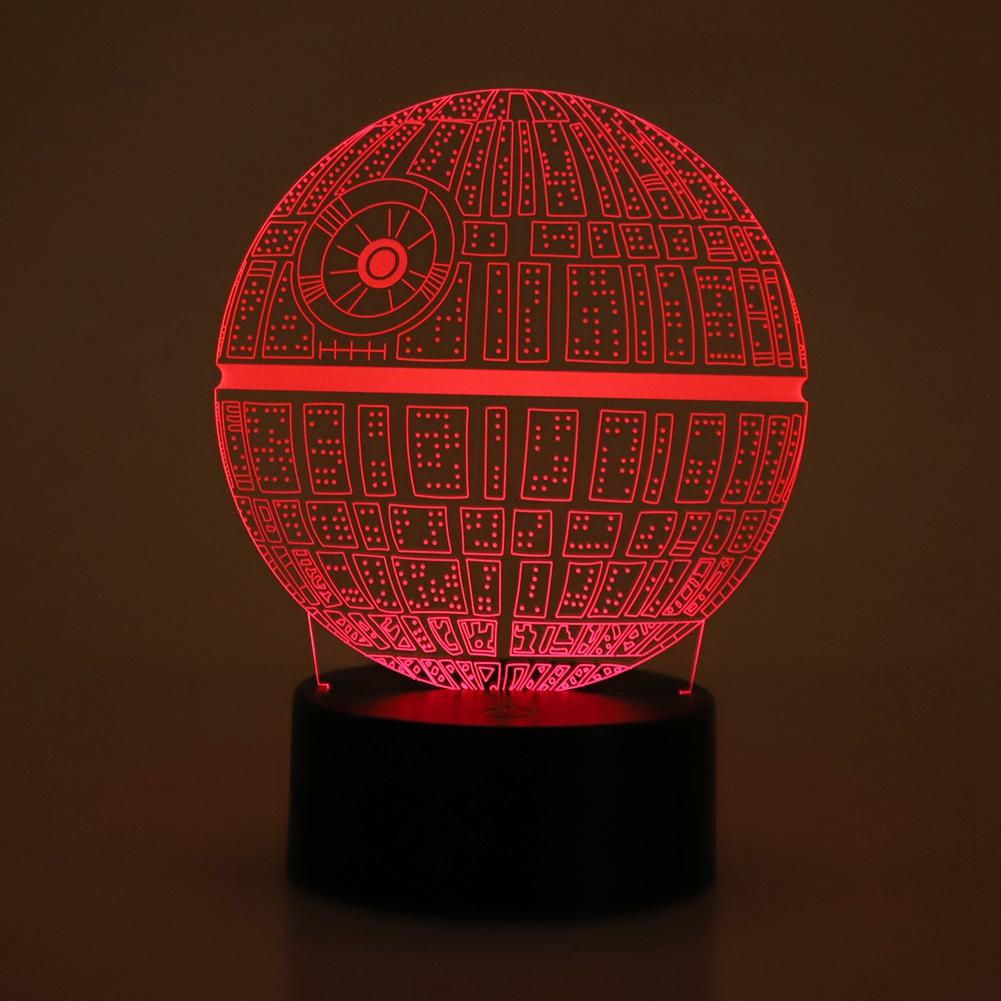 Night Light ABS Base Holder Planet Pattern Lamp Touch Switch (Black Without Remote Control)
