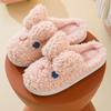 Fashion Sweet Cartoon Rabbit Cotton Slippers Women Indoor Closed Toe Plush Slippers Woman Winter Anti Slip Warm Cotton Slides Female