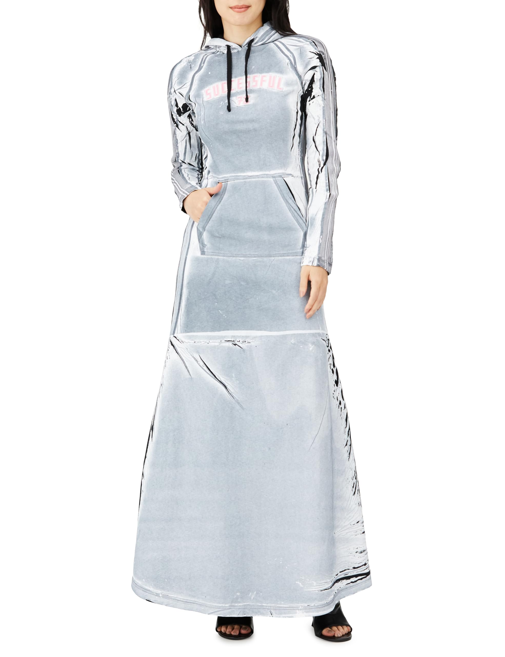 

One Piece Print Dress A134490QHAZ XS Gray x Navy 9XXA [Diesel] Women s