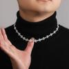 Personalized Hip Hop 10mm Cross Flower Diamond Necklace Men and Women with the Same Trend Versatile Sweater Chain