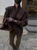 In Stock: Elegant Turn-Down Collar Waist-Cinching Single-Button Coat - European & American Style Fashion 2025