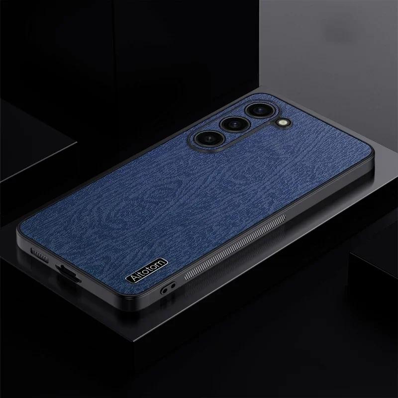 

Leather Wood Pattern Case for Samsung Galaxy S24 Ultra S23 S22 S21 Plus Note 20 M55 5G Shockproof Silicone Back Protection Case Samsung S22