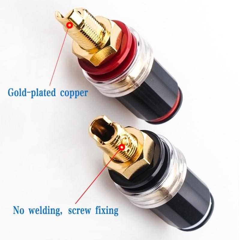 Copper Speaker Connectors Female Terminals for Home Theater Male Bananas Plugs High Conductivity