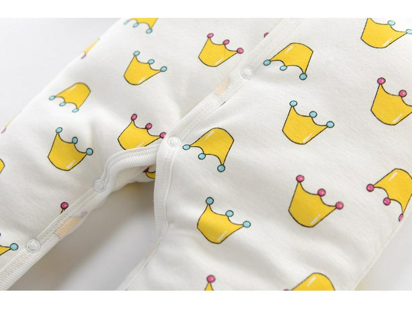 Wyprzedaż Zimowy Bawełniany Kombinezon Dziecięcy: Gruby, ciepły niemowlęcy kombinezon z długim rękawem