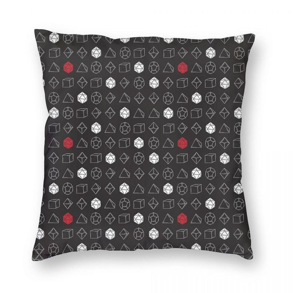 Dice Set D20 Pillowcase Polyester Linen Velvet Creative Zip Decorative Pillow Case Bed Cushion Cover