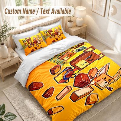 Super Bear Adventure Bedding Set, 1 Duvet Cover & 2 Pillowcases Soft Comfortable Bedroom Home Textile Decor
