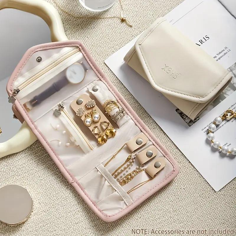 Popular Foldable Jewelry Case Roll Travel Organizer Portable for Journey Earrings Rings Diamond Necklaces Brooches Storage Bag