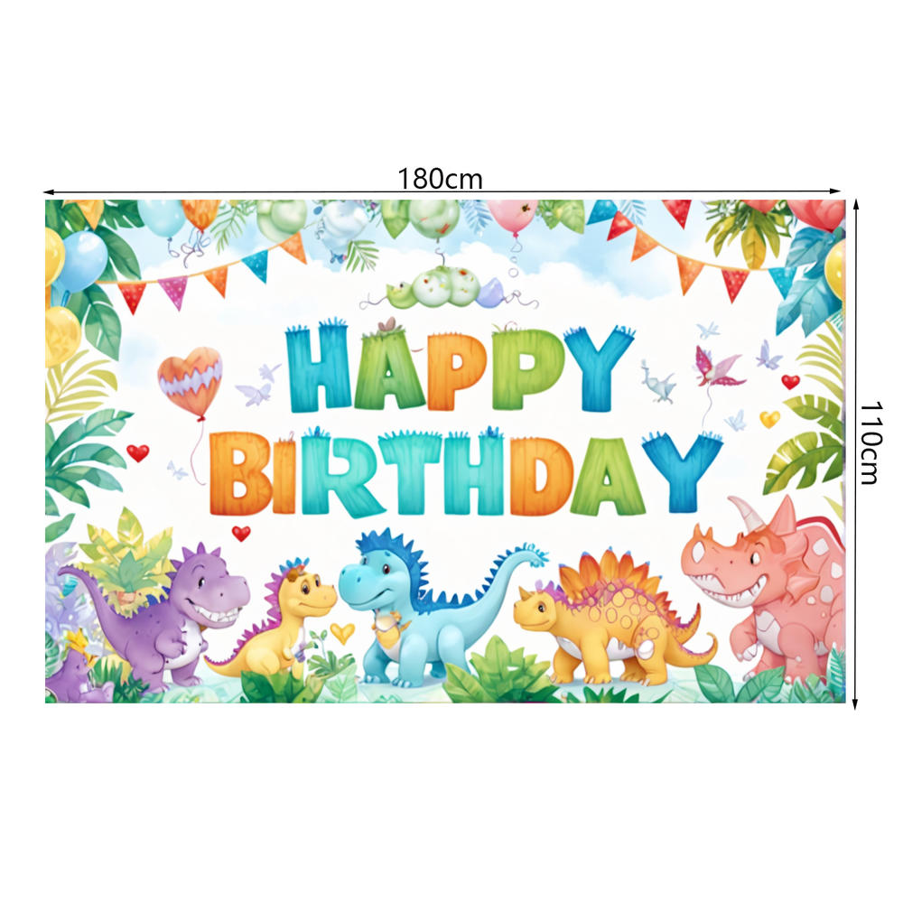 Dinosaur Jungle Birthday Party Backdrop Polyester Kids Birthday Party Decoration Banner Room Photo Booth Background Props