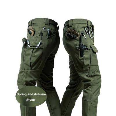 Herren Taktische Cargohose - Frühling & Herbst Regular Fit, Atmungsaktives Schnelltrocknendes Gewebe, Mehrere Taschen mit Verstellbaren Riemen (Gürtel nicht enthalten)