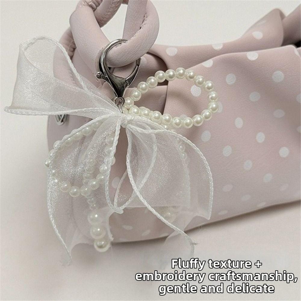 Korean Ins Wrinkled Cloud Bag PU Leather Polka Dot Shoulder Bag Stylish Crossbody Bag Women Use