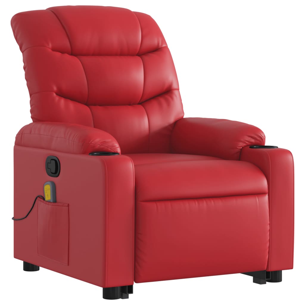 Vidaxl Lift Recliner Massage Chair, Reclining, Red, Eco-leather