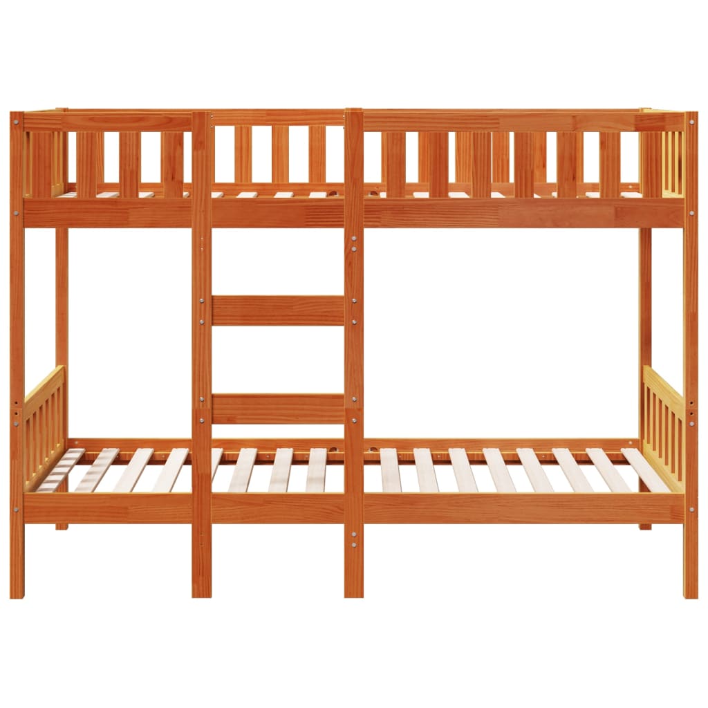 Bunk Bed Wax Brown 90 x 190 cm Solid Pine Wood