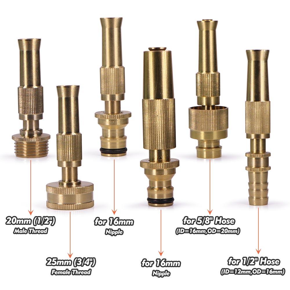 Adjustable Brass Nozzle Quick Connect High Pressure Water Gun for Car Washing Garden Irrigation Hose Connector Sprayer Sprinkler