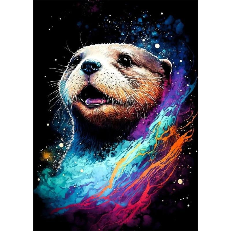 Pop Art Colorful Neon Animals DJ Music Poster Aesthetic Capybara Cat Dog Panda Rabbit Canvas Print Wall Art Mural Room Decor