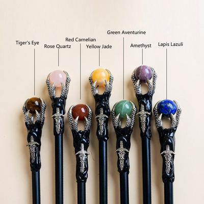 Halloweens Scepters Walking Stick,Witches Wizard Staff Costume Props Orb Dragon Claws Wand Scepters for Cosplays Party