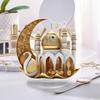 Elegant 2D Flat Acrylic Moon Castles Ornament Eid Ramadans Decoration For Home And Festives Islamic Holiday Celebration