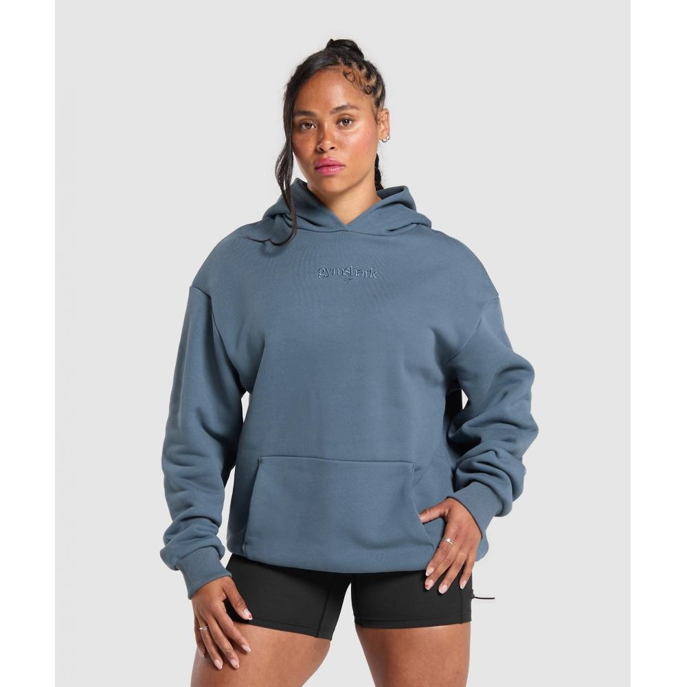 

Gymshark Embroidered Logo Oversized Hoodie Cargo Blue B1c9x Uctp XXS