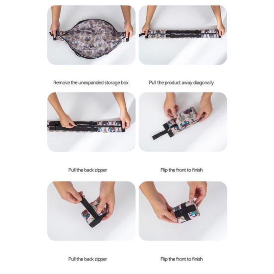 Foldable Shopping Bag Reusable Grocery Storage Tote Bag Portable Oxford Cloth Shoulder